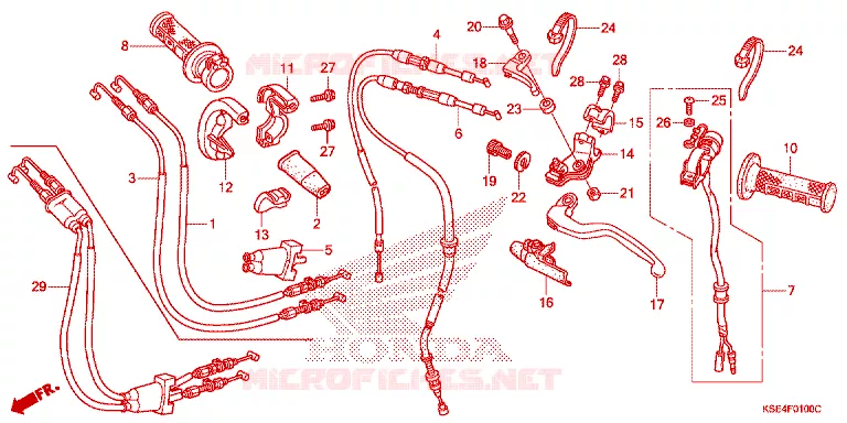 LEVER - SWITCH - CABLE Honda MOTO 150 CRF 2008  CRF150RB8