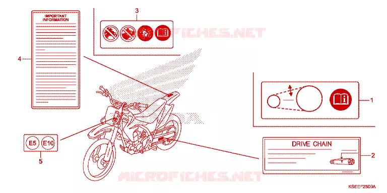 CAUTION LABEL Honda MOTO 150 CRF 2014  CRF150RE