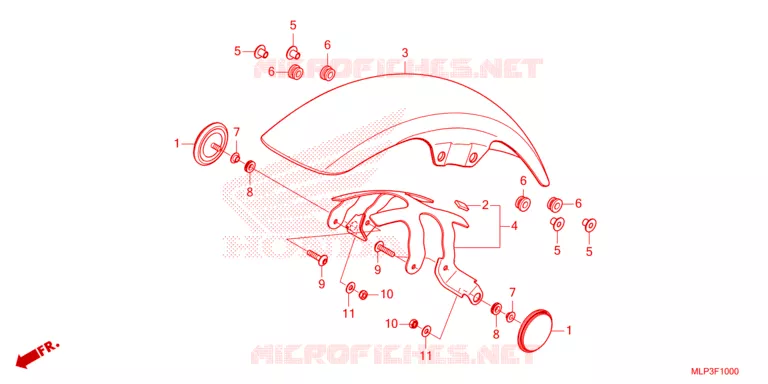 FRONT FENDER - FOOT REST Honda MOTO 500 CL 2023  CL500AP