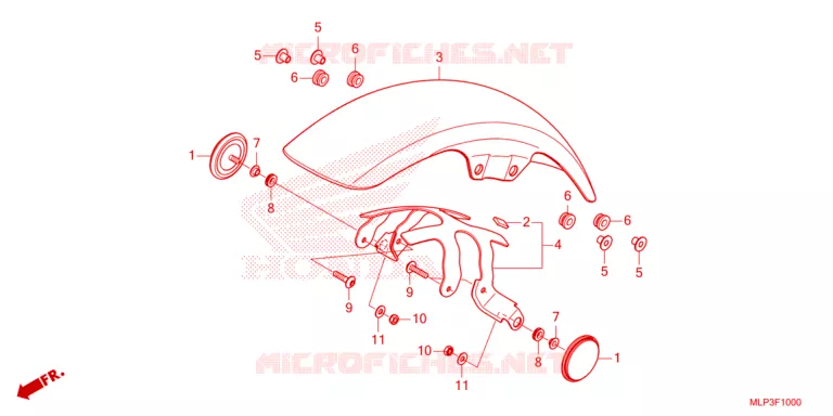 FRONT FENDER - FOOT REST Honda MOTO 500 CL 2023  CL500AP