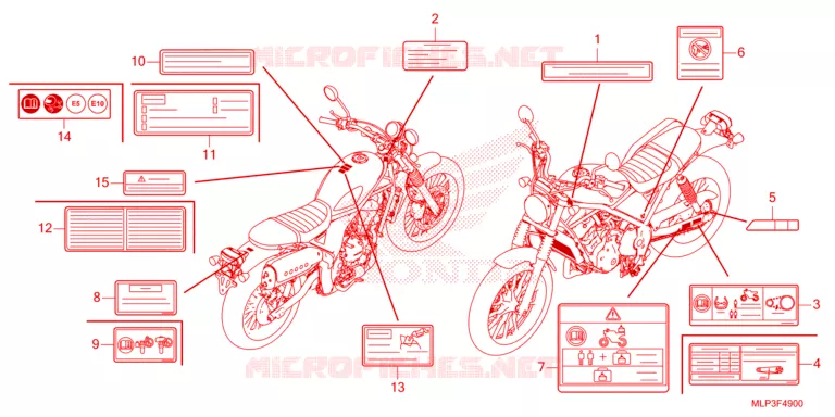 CAUTION LABEL Honda MOTO 500 CL 2023  CL500AP