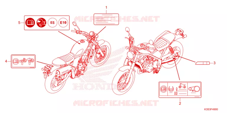 CAUTION LABEL Honda MOTO 250 CL 2023  CL250AP