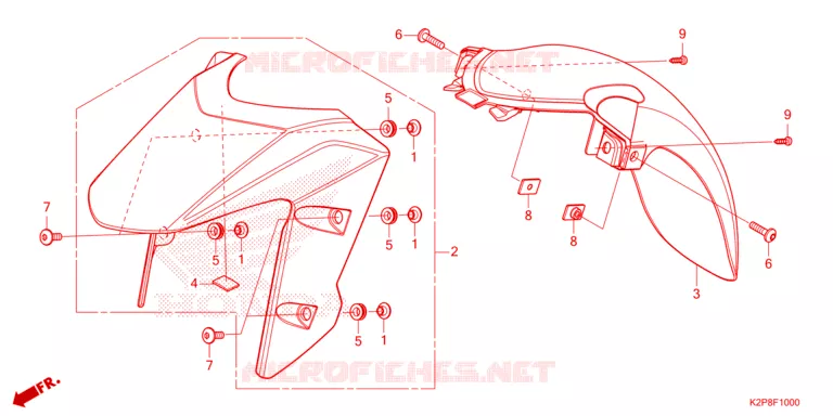 FRONT FENDER - FOOT REST Honda MOTO 150 RS 2023  FS150FAP_MA
