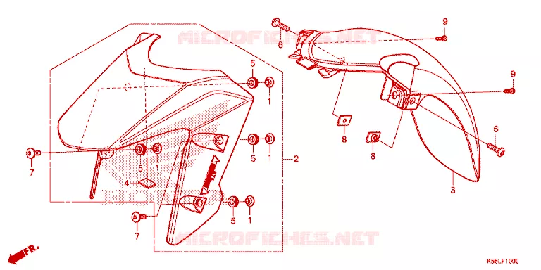 FRONT FENDER - FOOT REST Honda SCOOTER 150 WINNER 2020  FS150FAL_V