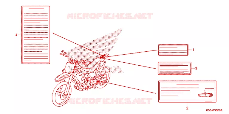 CAUTION LABEL Honda MOTO 150 CRF 2013  CRF150RD