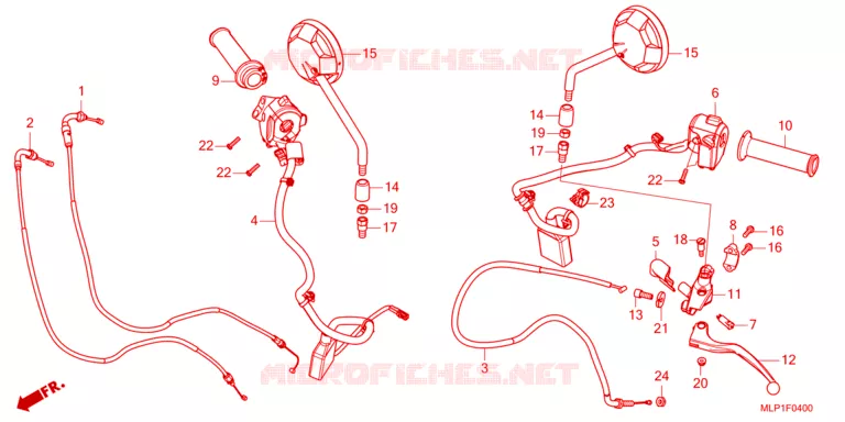 HANDLE LEVER - CABLE - SWITCH Honda MOTO 500 CL 2024  CL500AP