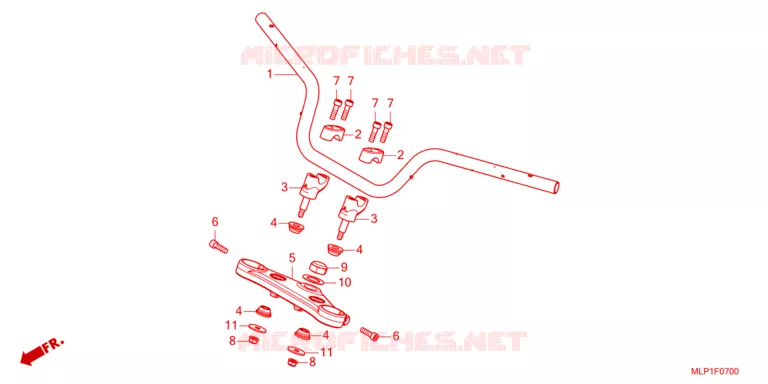 HANDLEBAR - TRIPLE CLAMP - STEERING STEM Honda MOTO 500 CL 2024  CL500AP