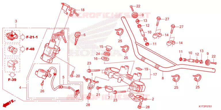 HANDLEBAR - TRIPLE CLAMP - STEERING STEM Honda MOTO 250 CRF 2022  CRF250LRAM