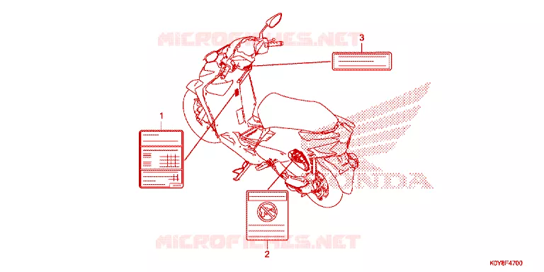 CAUTION LABEL Honda SCOOTER 110 DIO 2020  SCV110FBL