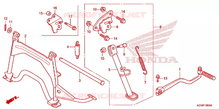 MAIN STAND - KICK STARTER ARM Honda SCOOTER 110 DIO 2012  SCV110FC