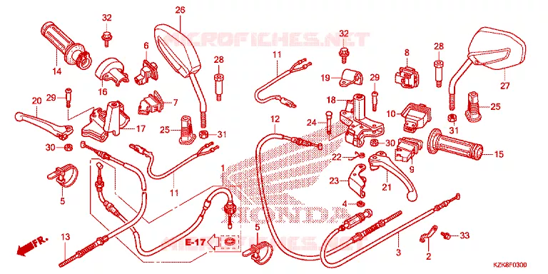 HANDLE LEVER - CABLE - SWITCH Honda SCOOTER 110 DIO 2012  SCV110FC