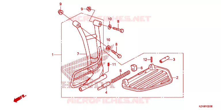 FOOT REST Honda SCOOTER 110 DIO 2014  SCV110FD