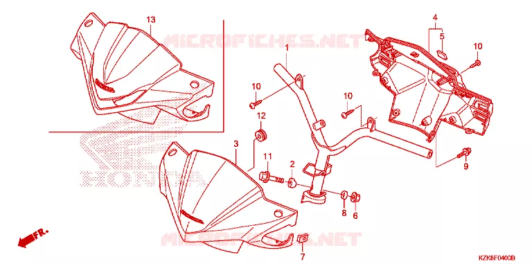 HANDLEBAR - COWL Honda SCOOTER 110 DIO 2013  SCV110FD