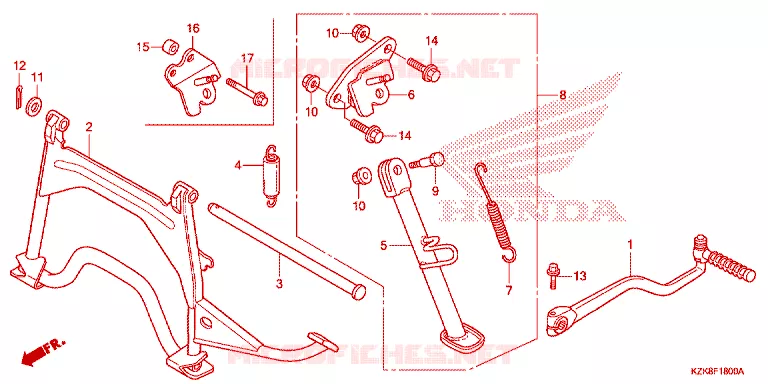 MAIN STAND - KICK STARTER ARM Honda SCOOTER 110 DIO 2013  SCV110FD