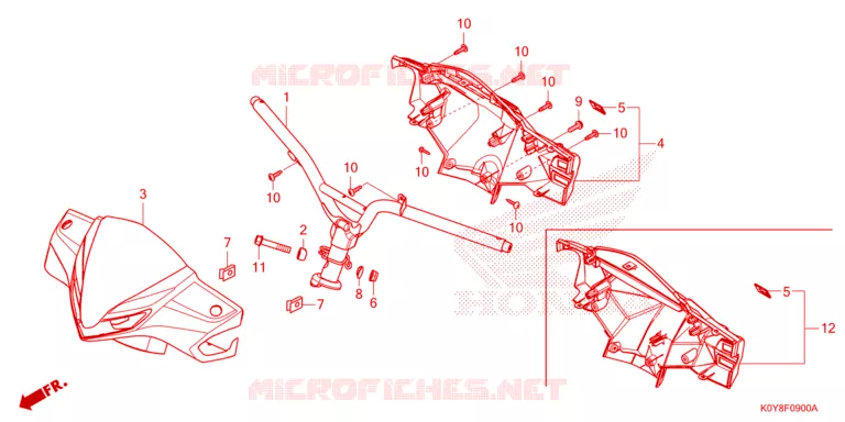 HANDLEBAR - COWL Honda SCOOTER 110 DIO 2022  SCV110FM