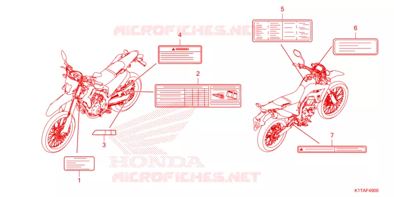 CAUTION LABEL Honda MOTO 300 CRF 2023  CRF300LAP