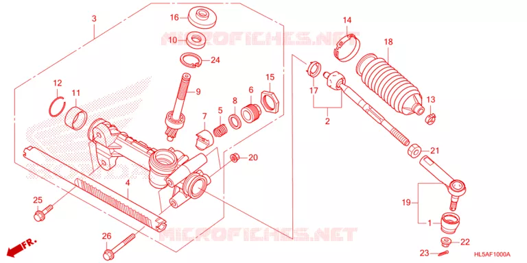 STEERING RACK - TIE ROD Honda ATV 520 PIONEER 2023  SXS520MP