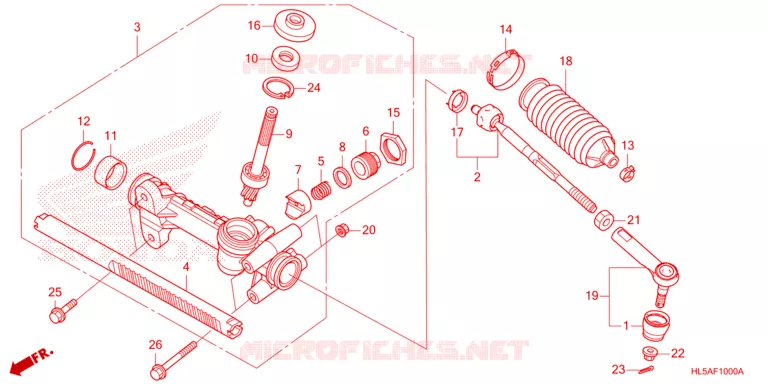 STEERING RACK - TIE ROD Honda ATV 520 PIONEER 2023  SXS520MP