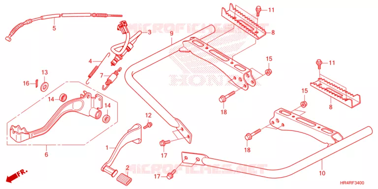 PEDAL - FOOT REST Honda ATV 520 FOURTRAX 2024  TRX520FM1R