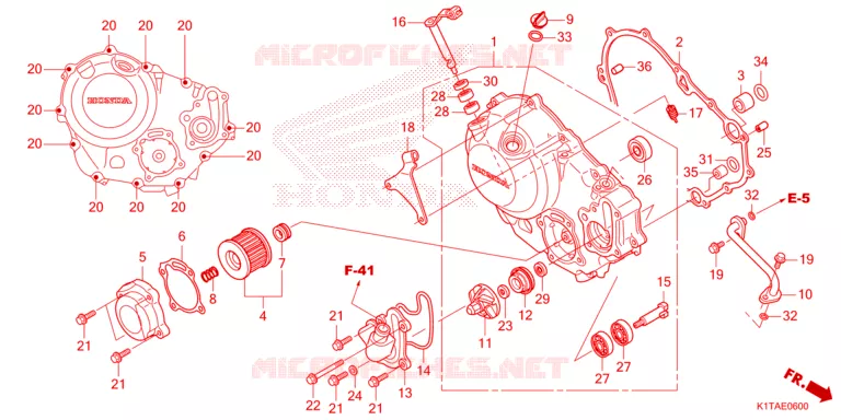 RIGHT CRANKCASE COVER Honda MOTO 300 CRF 2023  CRF300LRP