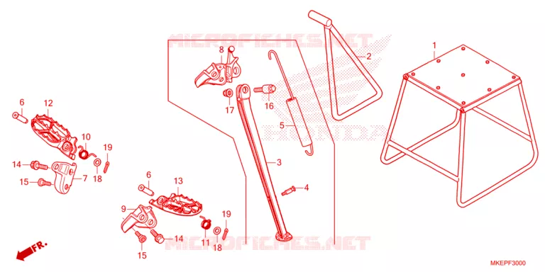 FOOT REST - STAND Honda MOTO 450 CRF 2024  CRF450RXR