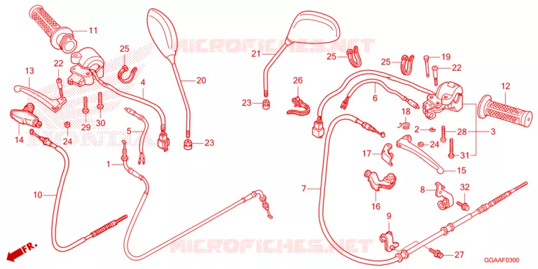 HANDLE LEVER - CABLE - SWITCH Honda SCOOTER 50 RUCKUS 2023  NPS50P