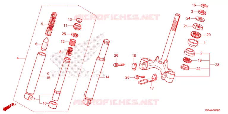 FRONT FORK - STEERING STEM Honda SCOOTER 50 RUCKUS 2024  NPS50R