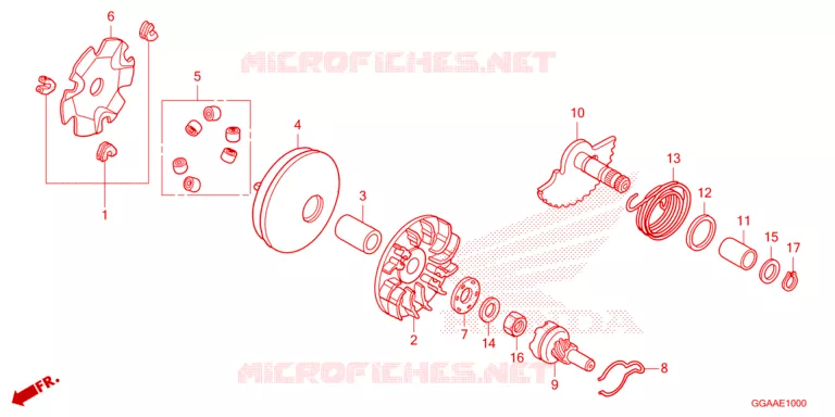 VARIATOR - KICK STARTER SPINDLE Honda SCOOTER 50 RUCKUS 2024  NPS50R