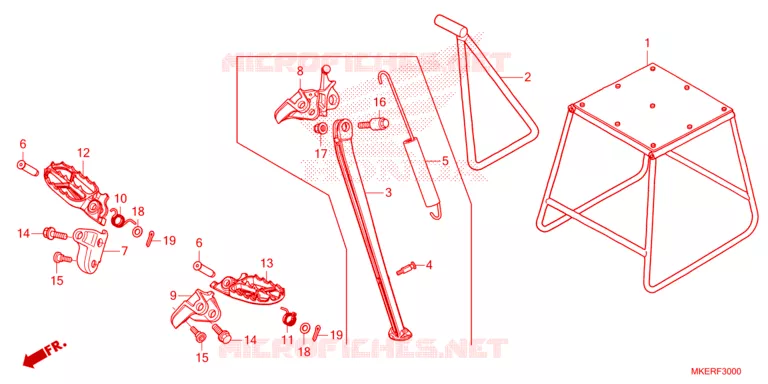 FOOT REST - STAND Honda MOTO 450 CRF 2024  CRF450RXR