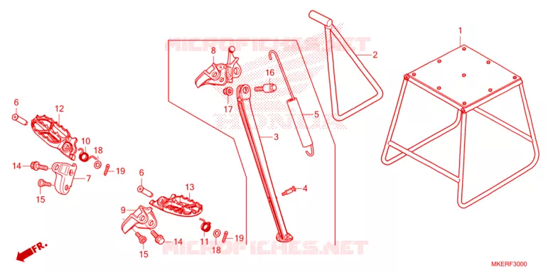FOOT REST - STAND Honda MOTO 450 CRF 2024  CRF450RR