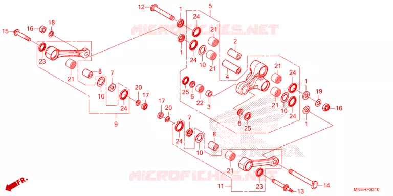 REAR SHOCK & ROCKER ARM Honda MOTO 450 CRF 2024  CRF450RR