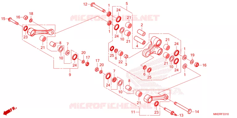 REAR SHOCK & ROCKER ARM Honda MOTO 450 CRF 2024  CRF450RR