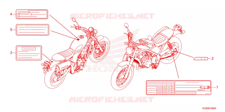 CAUTION LABEL Honda MOTO 300 CL 2023  CL300AP
