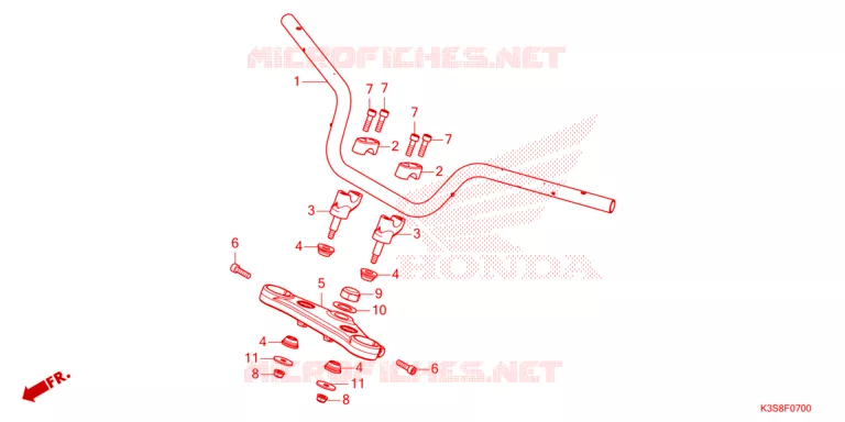 HANDLEBAR - TRIPLE CLAMP - STEERING STEM Honda MOTO 300 CL 2023  CL300AP