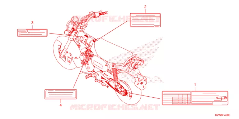CAUTION LABEL Honda MOTO 125 DAX 2024  ST125AP