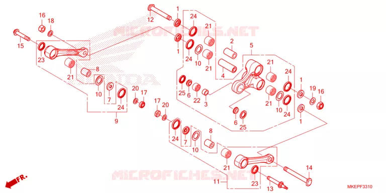 REAR SHOCK & ROCKER ARM Honda MOTO 450 CRF 2024  CRF450RWER