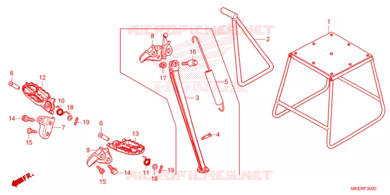 FOOT REST - STAND Honda MOTO 450 CRF 2024  CRF450RXR