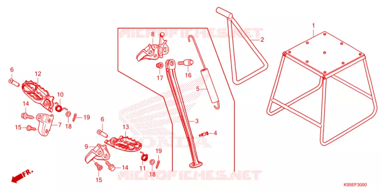 FOOT REST - STAND Honda MOTO 250 CRF 2024  CRF250RXR