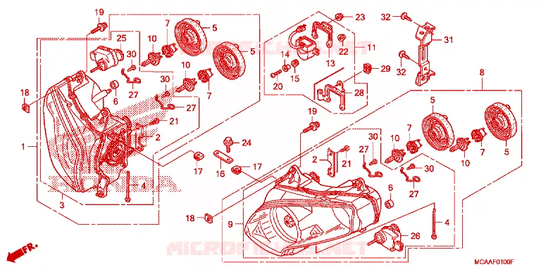 HEADLIGHT Honda MOTO 1800 GOLD-WING 2007  GL18007
