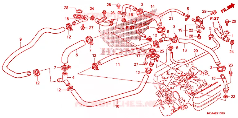 WATER HOSE Honda MOTO 1800 GOLD-WING 2007  GL18007