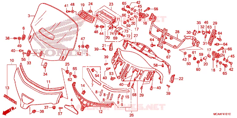 WINDSCREEN Honda MOTO 1800 GOLD-WING 2007  GL18007