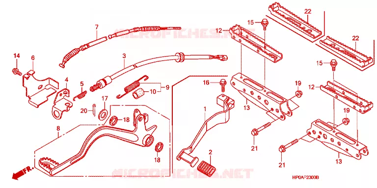 FOOT REST - PEDAL Honda ATV 500 FOURTRAX 2007  TRX500FE7