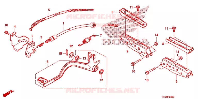PEDAL - FOOT REST Honda ATV 500 FOURTRAX 2009  TRX500FA9