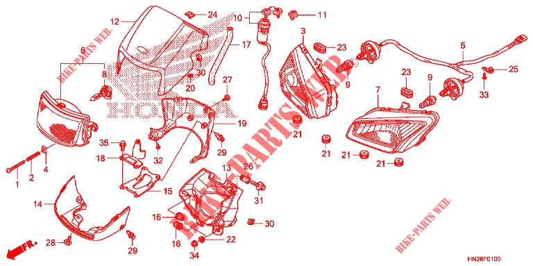 HEADLIGHT for Honda FOURTRAX 500 FOREMAN RUBICON GPS EPS 2009