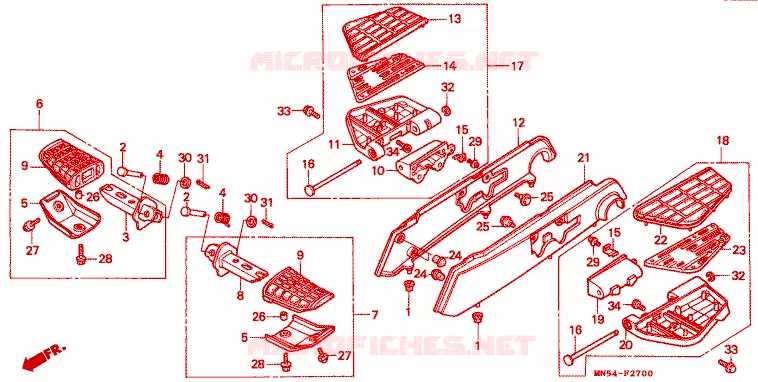 FOOT REST Honda MOTO 1500 GOLD-WING 1988  GL1500J