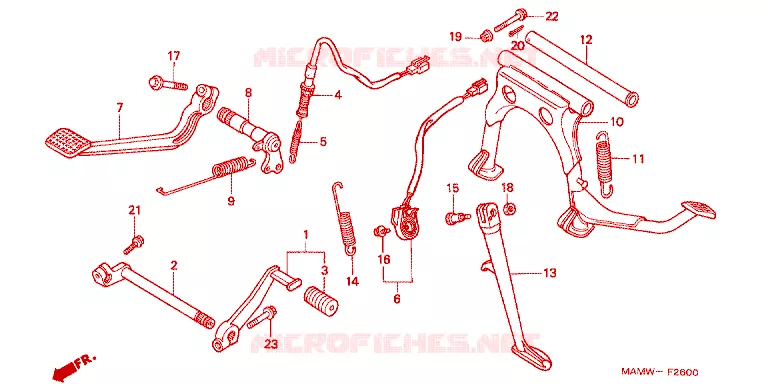 PEDAL - STAND Honda MOTO 1500 GOLD-WING 1998  GL1500SEW