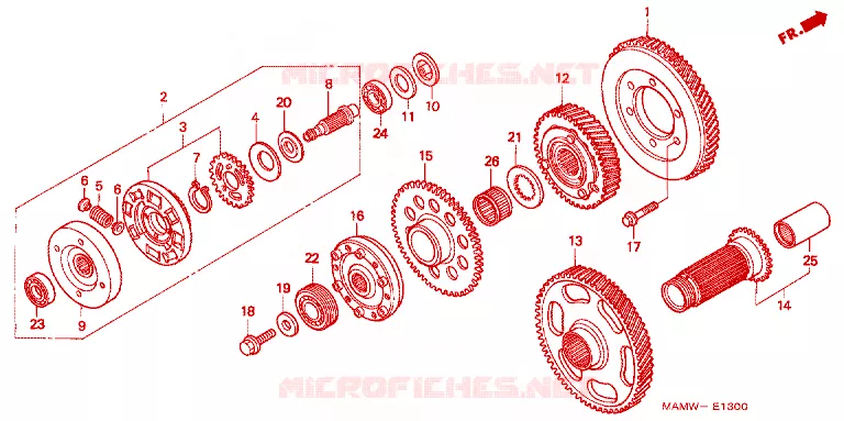PRIMARY DRIVE GEAR Honda MOTO 1500 GOLD-WING 1998  GL1500SEW
