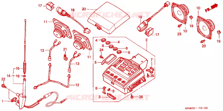 RADIO Honda MOTO 1500 GOLD-WING 1998  GL1500SEW