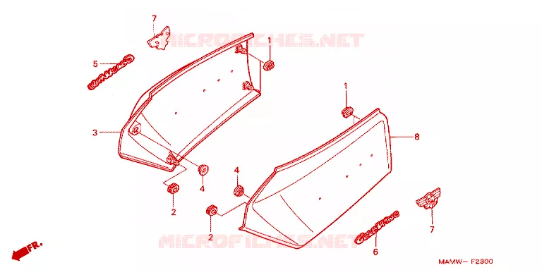 SIDE COVERS Honda MOTO 1500 GOLD-WING 1998  GL1500SEW