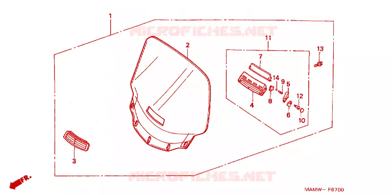 WINDSHIELD Honda MOTO 1500 GOLD-WING 1998  GL1500SEW